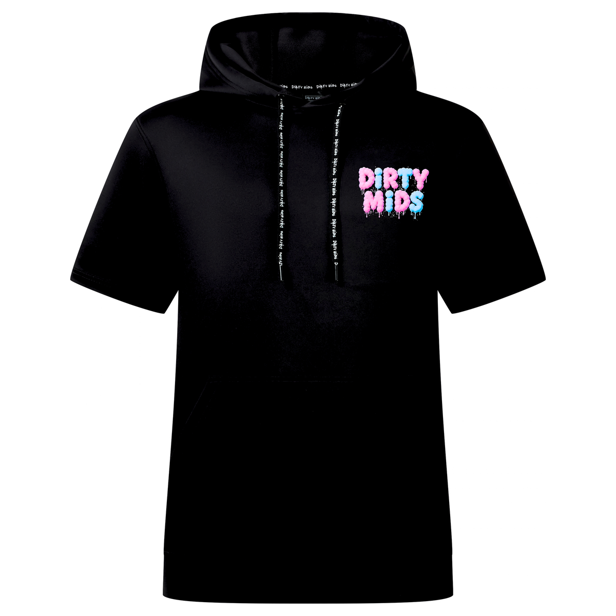 COTTON CANDY Short Sleeve Performance Hoodie - Dirty Mids - front