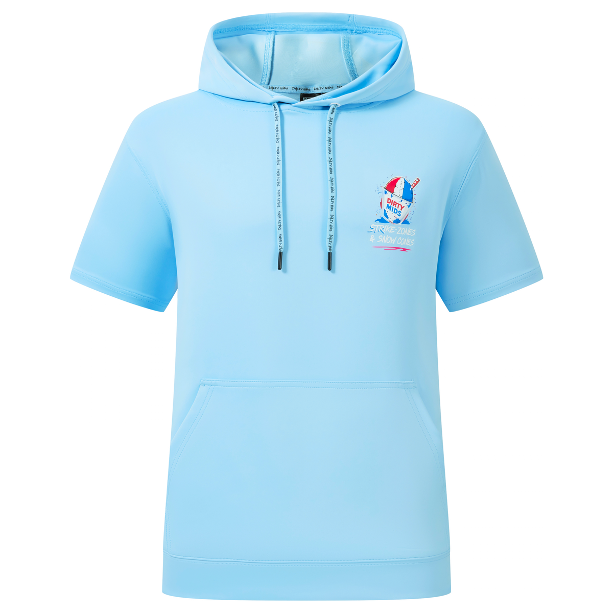 STRIKE ZONES AND SNOW CONES Short Sleeve Performance Hoodie - Dirty Mids - front