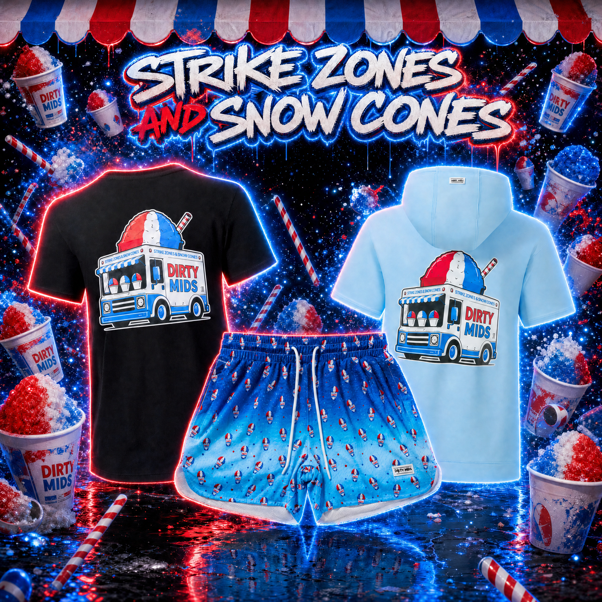 STRIKE ZONES AND SNOW CONES Hoodie - Dirty Mids