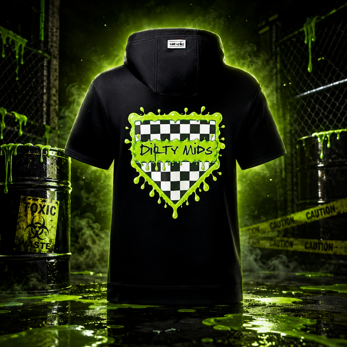 TOXIC Short Sleeve Performance Hoodie - Dirty Mids