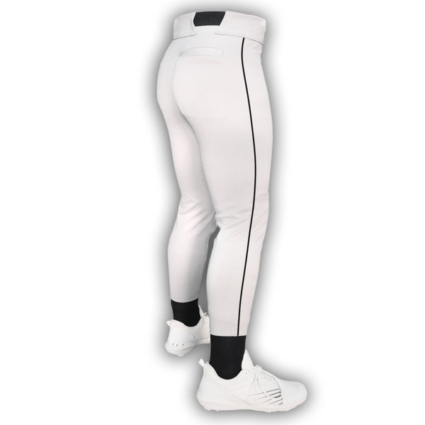 Adult Short Pant (Knickers) White Team Baseball Pants - Action