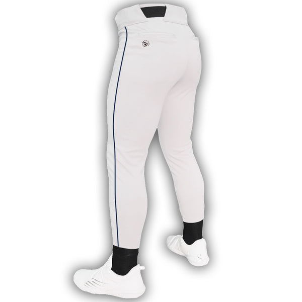 White Pant - Navy Piping Dirty Mids Piped Baseball Pant